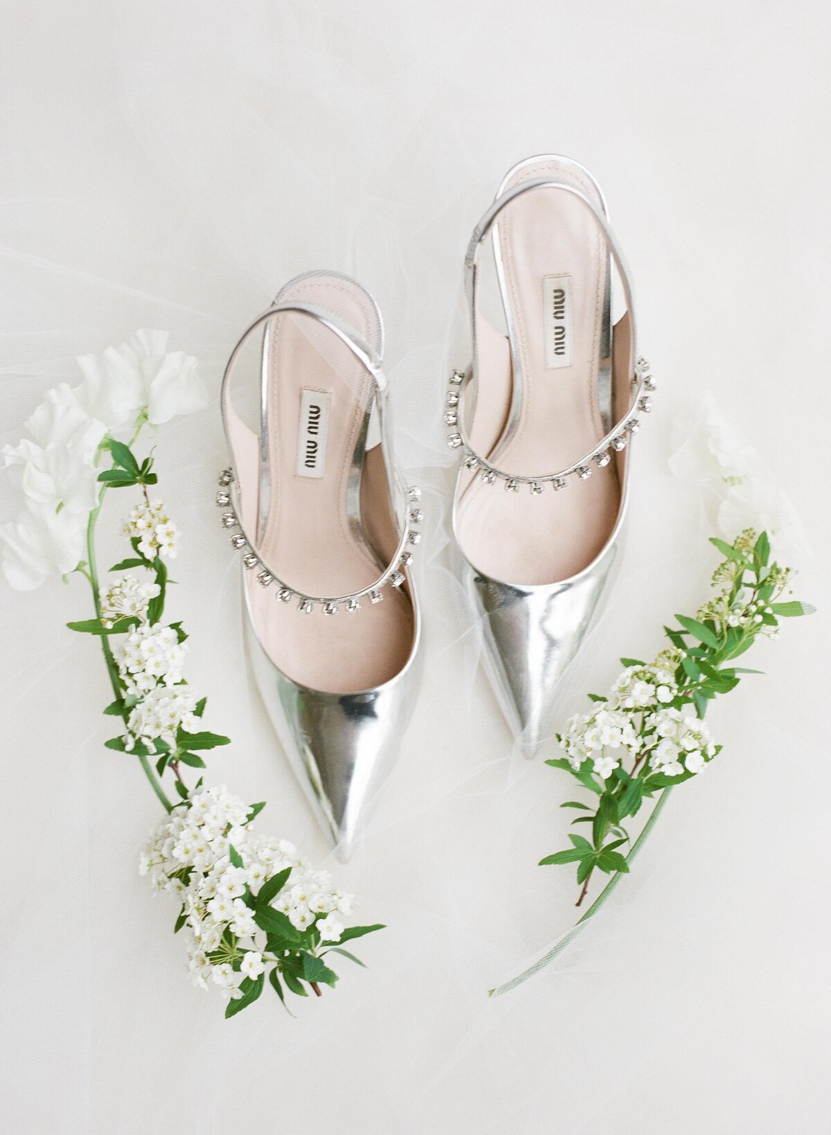 silver diamante miu miu wedding shoes