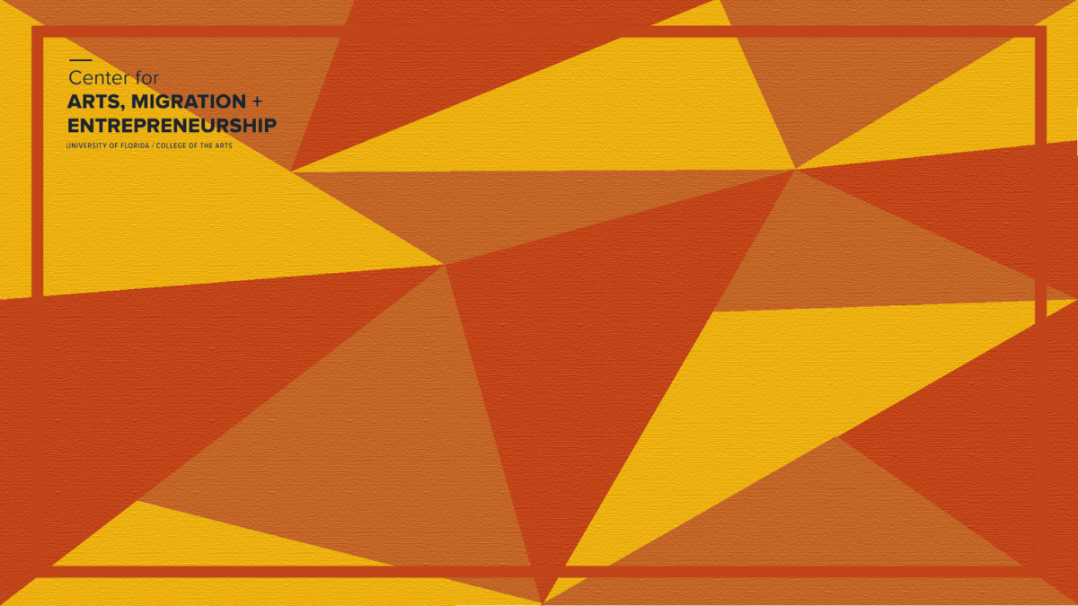 zoom background with orange triangles