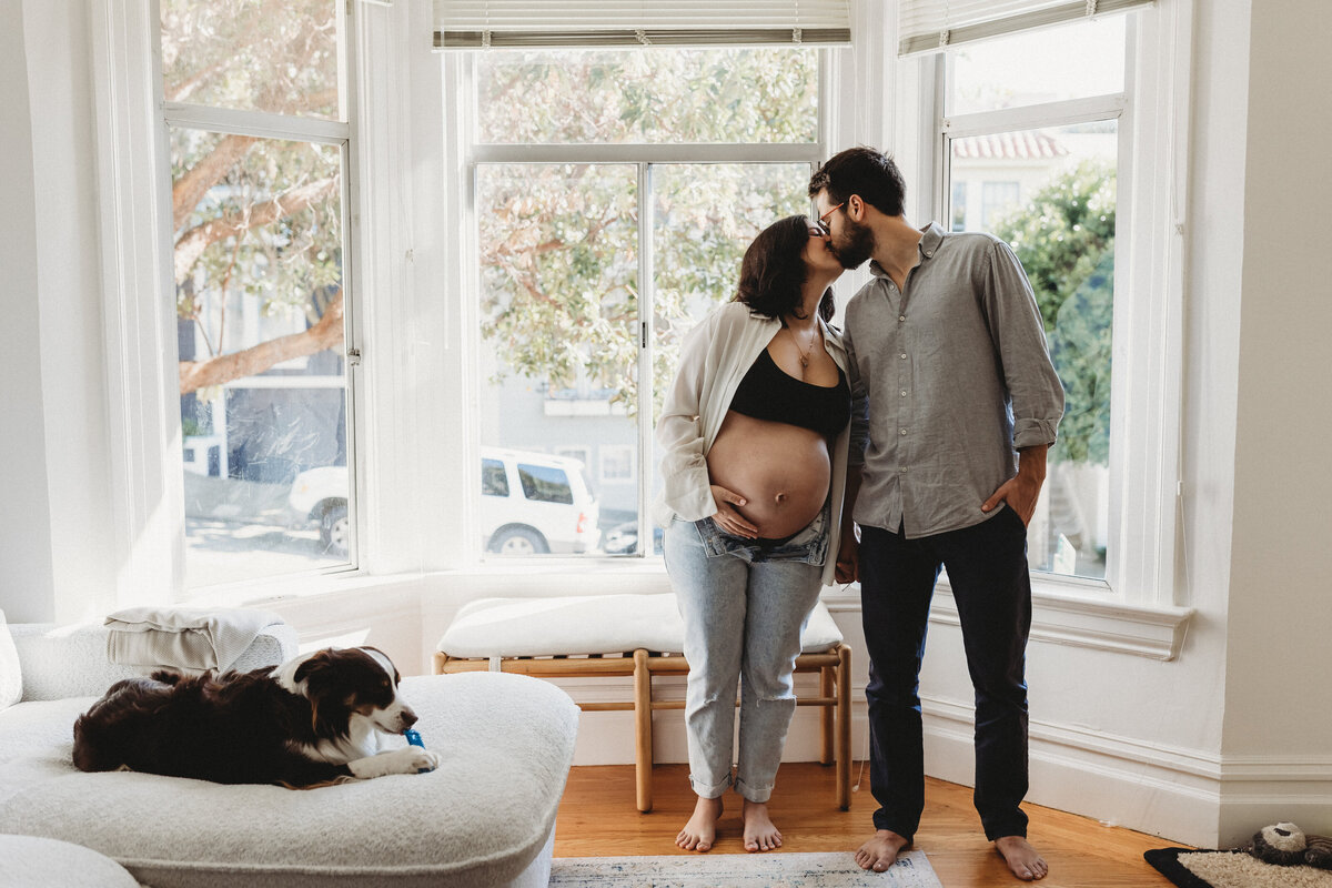 skyler maire photography - san francisco in home maternity photos with dog, bay area maternity photography, intimate maternity photoshoot-2614
