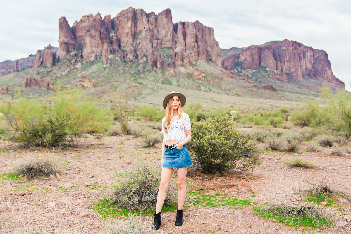 fashion portrait of woman in the desert
