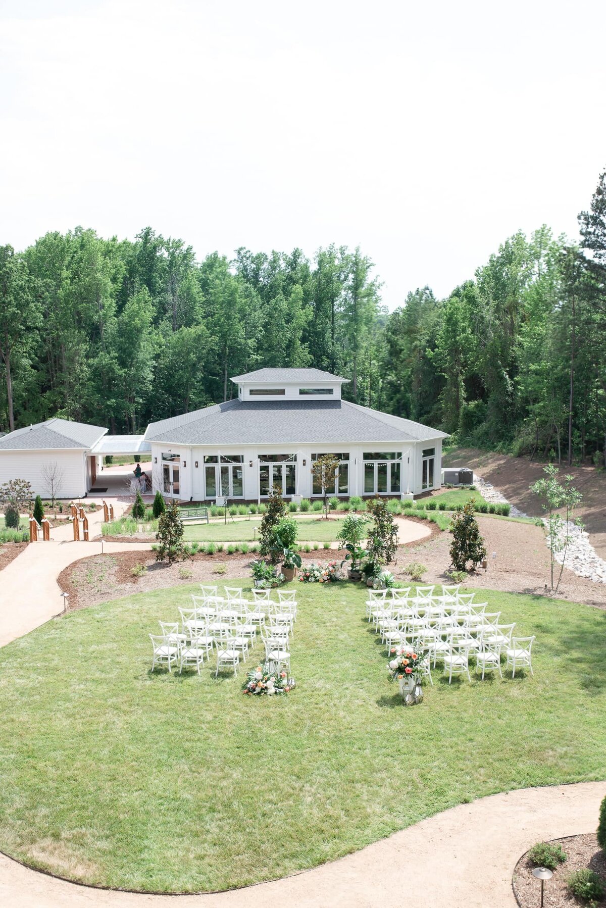 ceremony site at the Magnolia Lawn at the Upchurch in Cary,NC