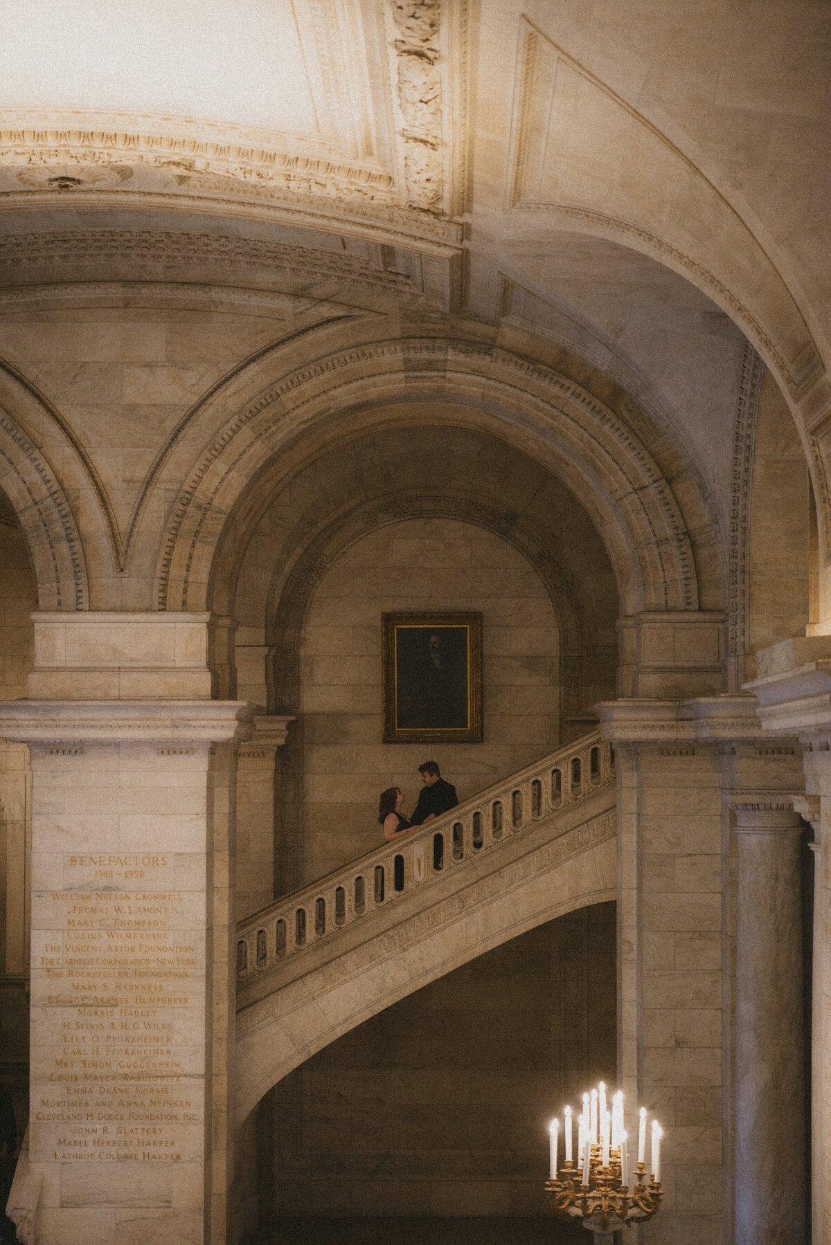 New York Public Library Engagement Session Couple