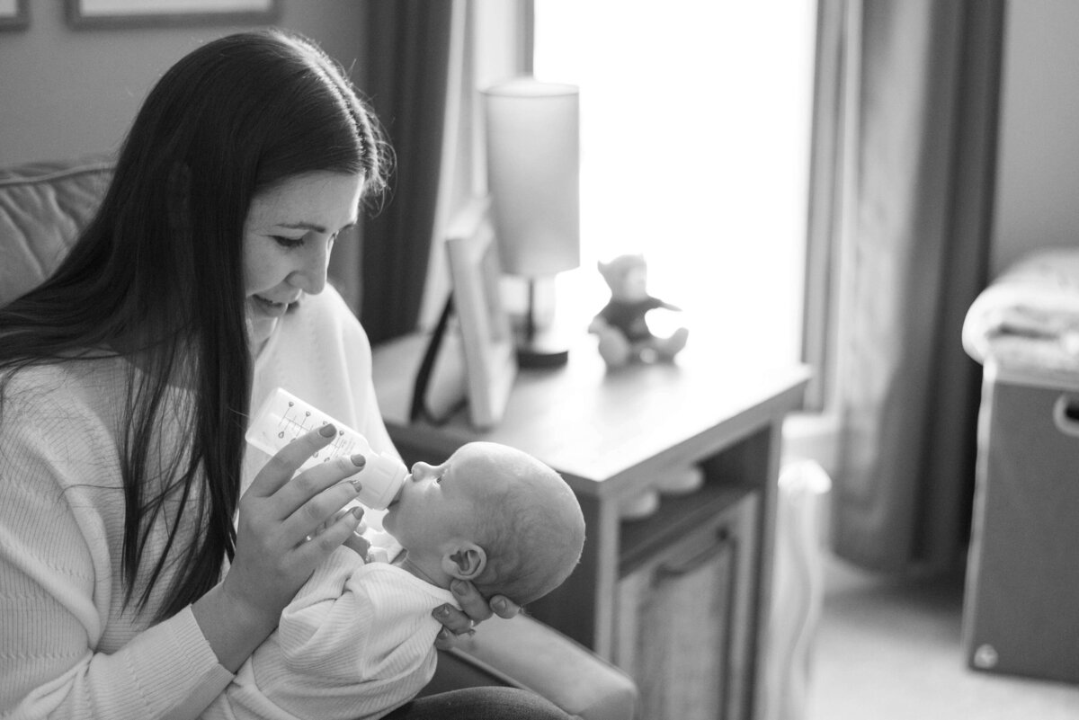 newborn-eating-blac-and-white