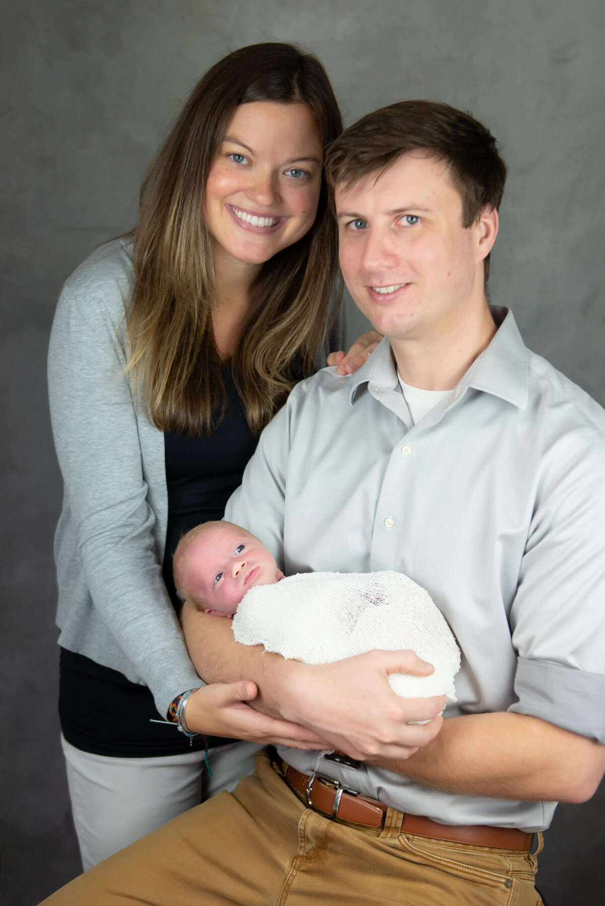 Family portrait with newborn baby in Kennebunk Maine