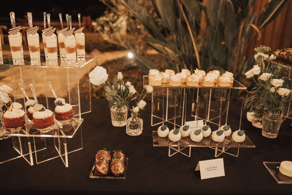 32 - Mision Lago Estate Wedding Courtyard Dessert Station - Tampa Bay Wedding Planner