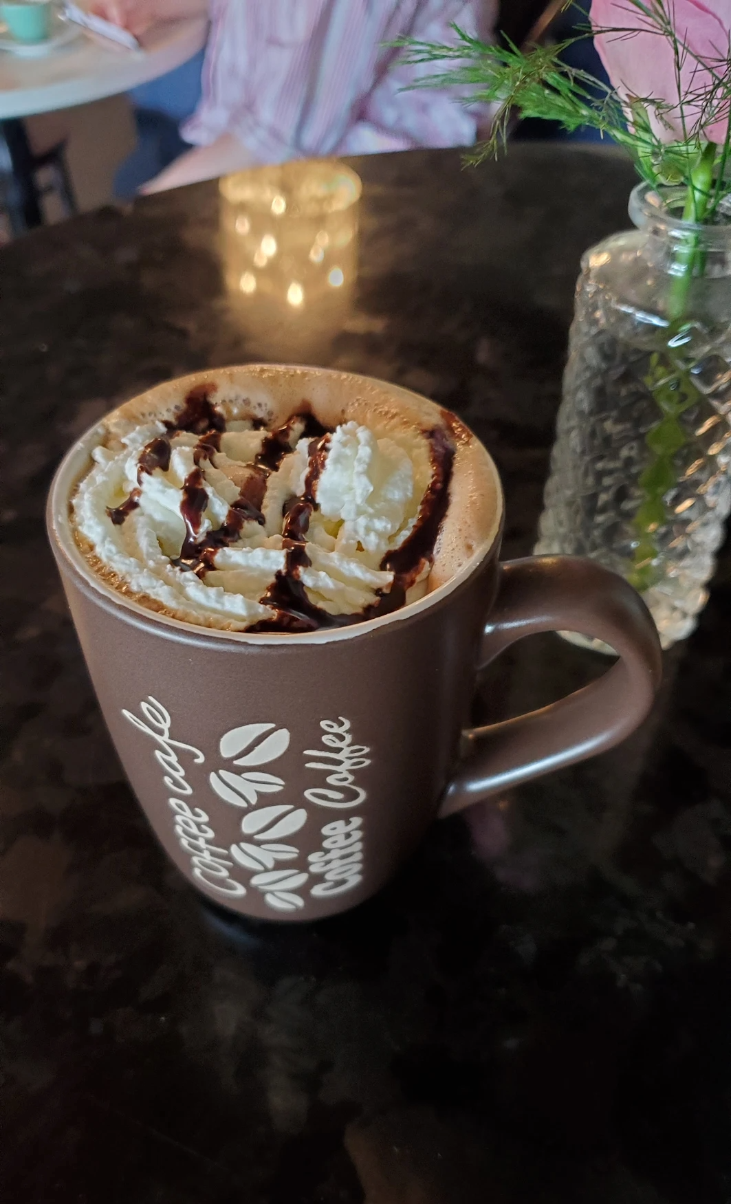 french press whipped topping drink