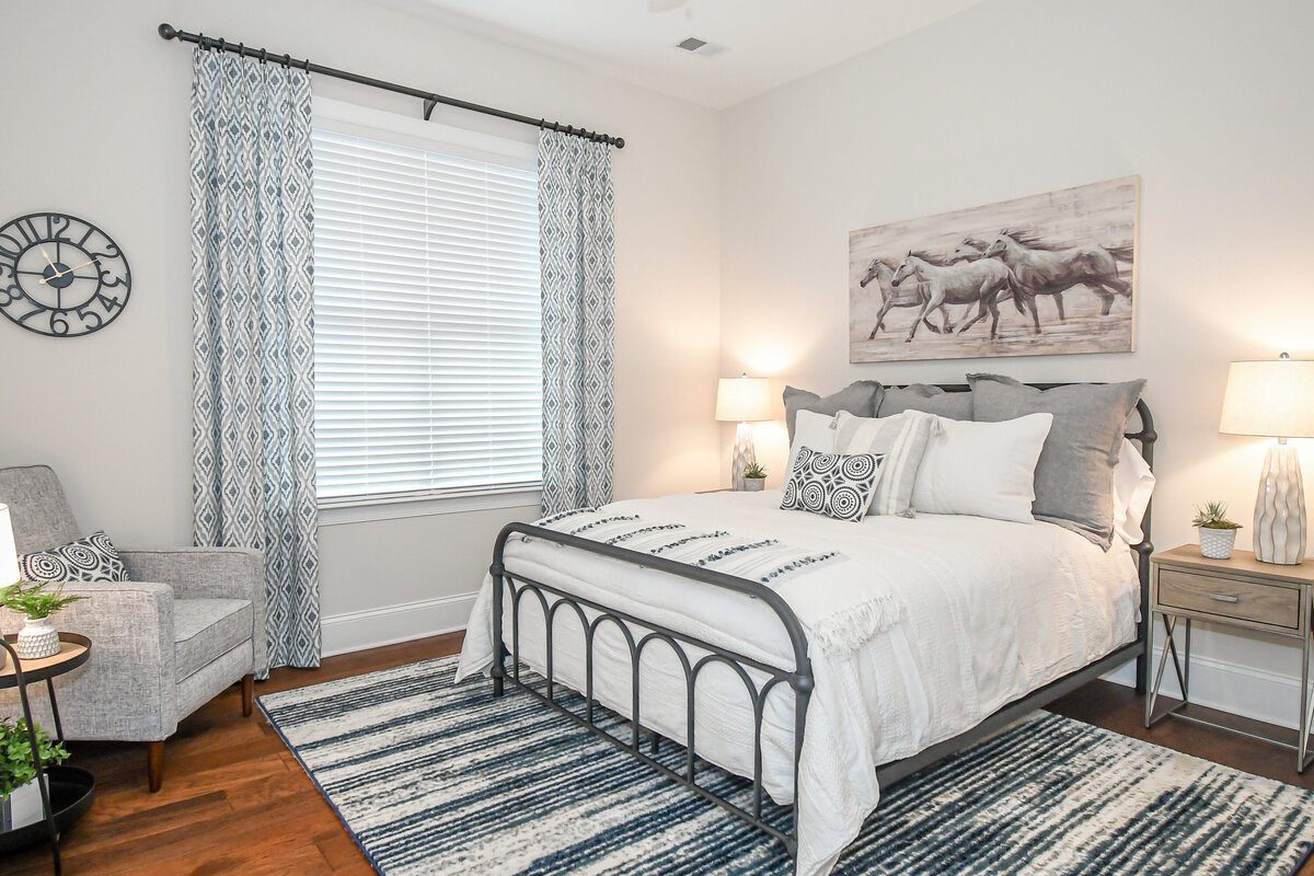 Guest Room Ideas Gray and Blue Lake Home Interior Design Mooresville Cornelius 