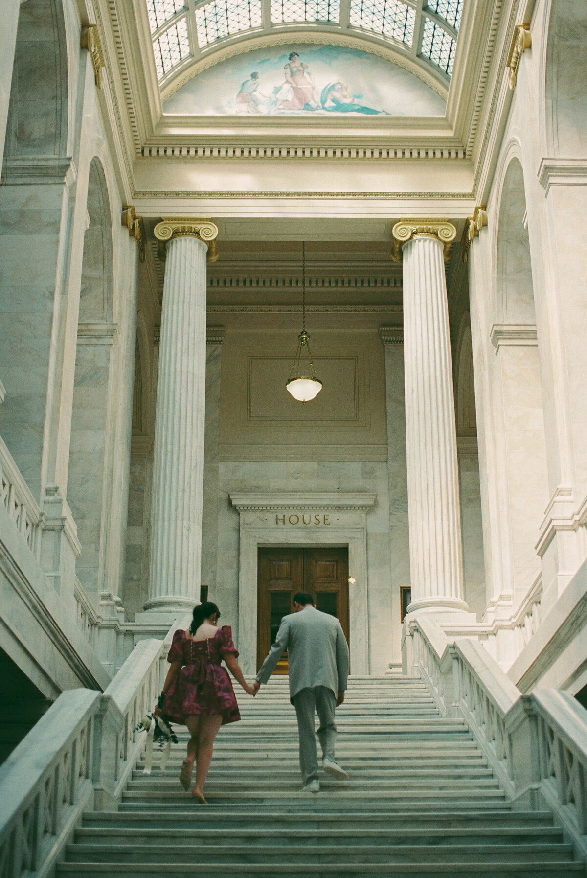 Arkansas state capital building editorial elopement photos