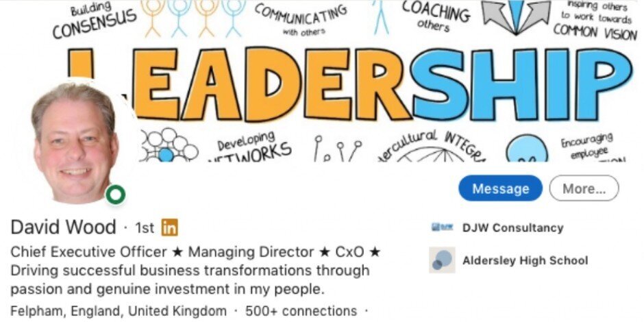 Client LinkedIn profile before