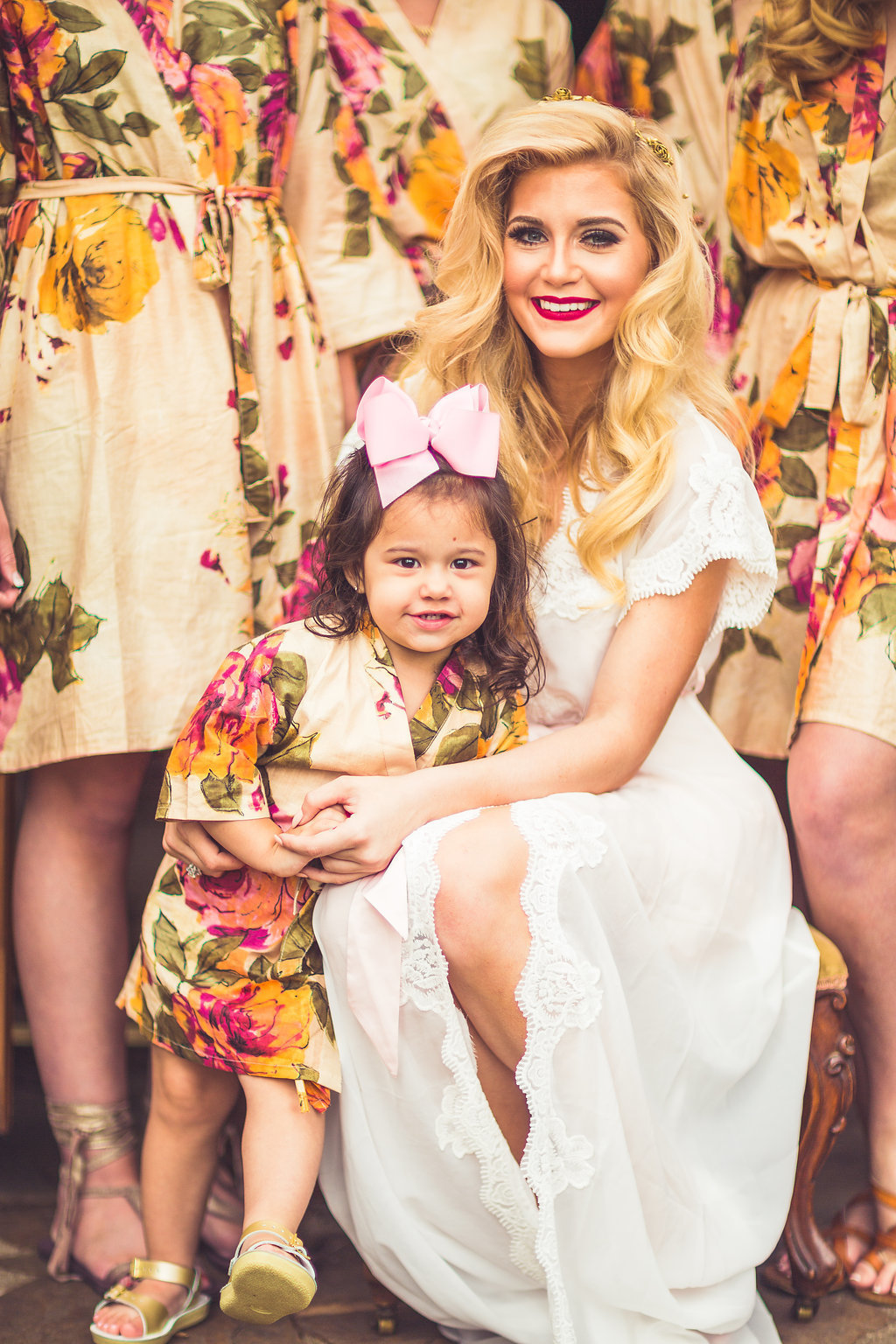 Wedding Photograph Of Bride and Flower Girl Los Angeles
