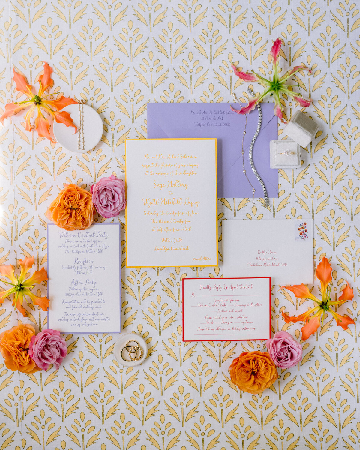 Colorful summer wedding at Willow Hill in Connecticut by Gathered East
