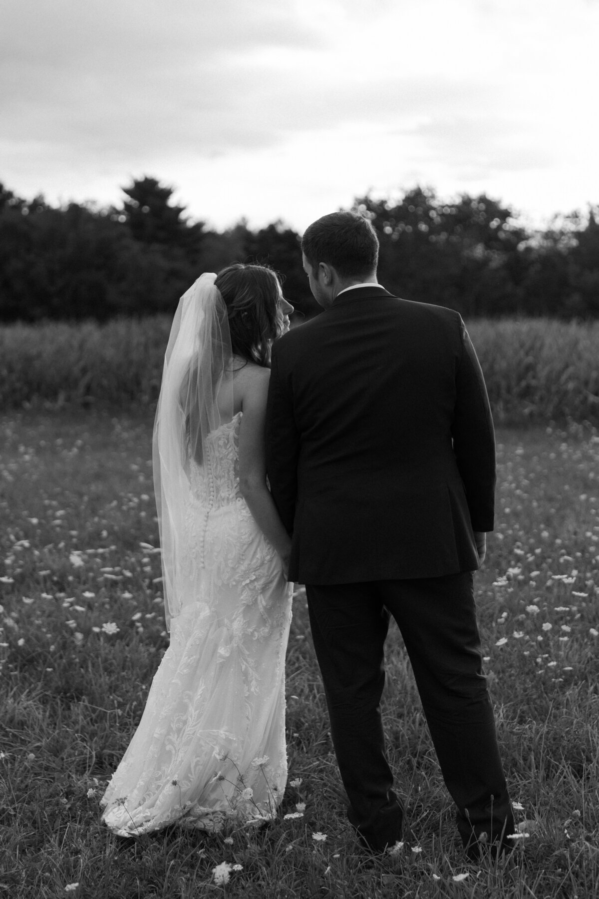 bride-and-groom-back-view-holding-hands-field
