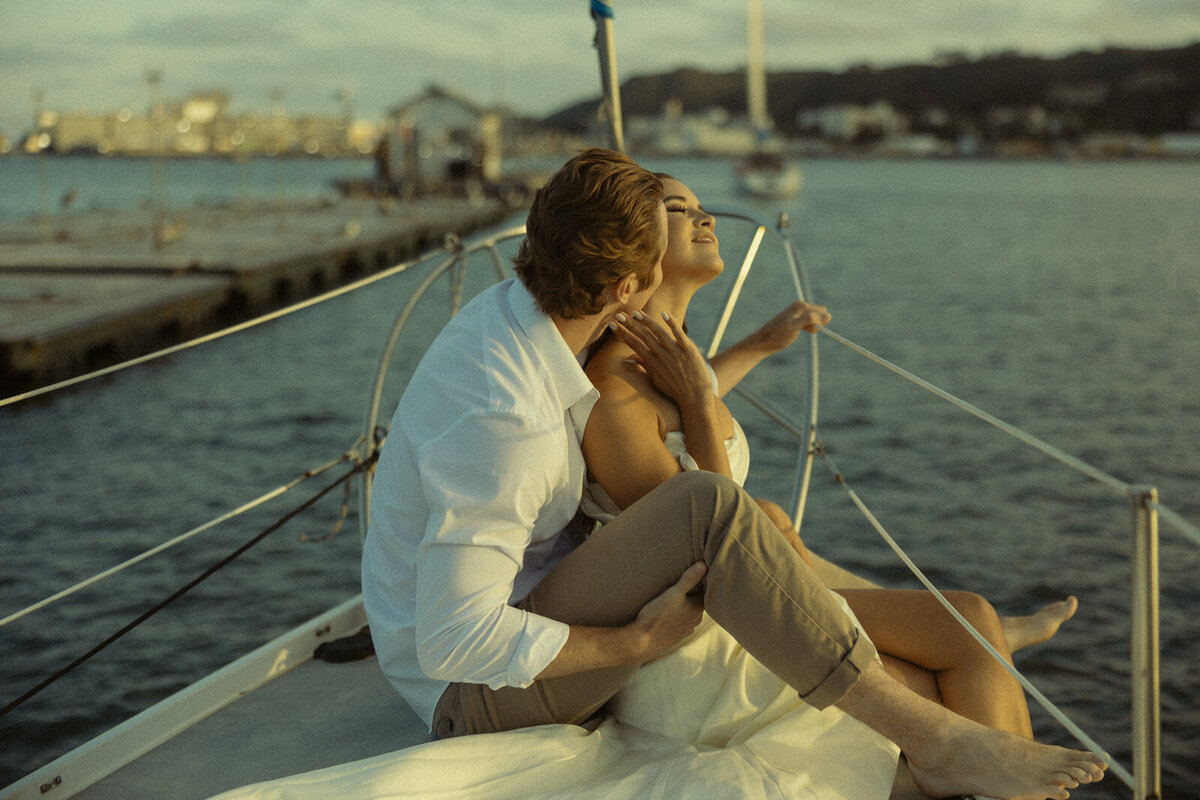 Thuy Tran Photos captured this intimate elopement on the San Diego waters