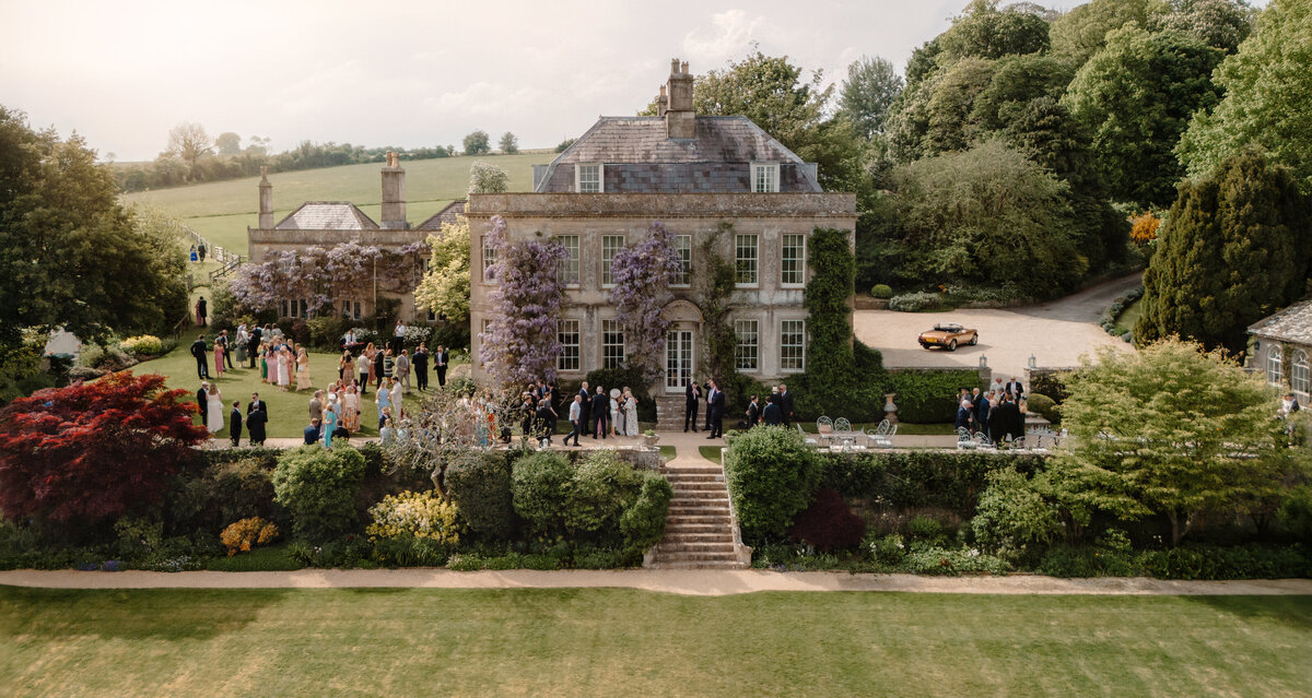 Hamswell House Wedding Photographer - Wisteria Drone Photo