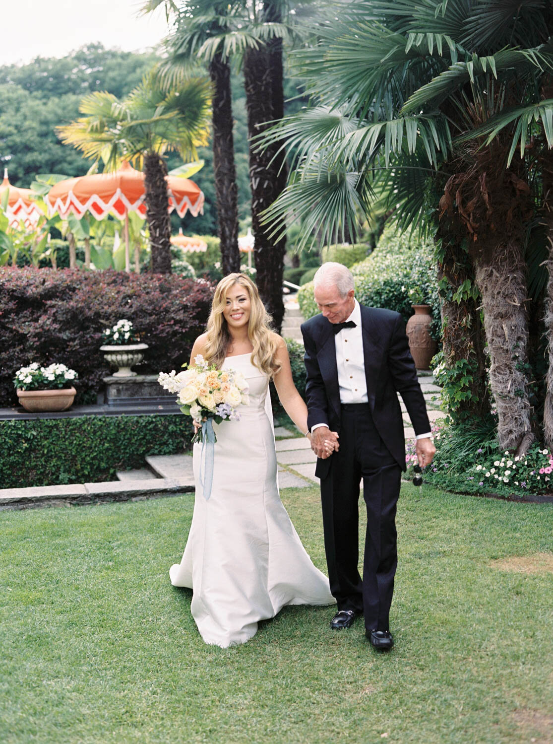 Bride walking down the aisle