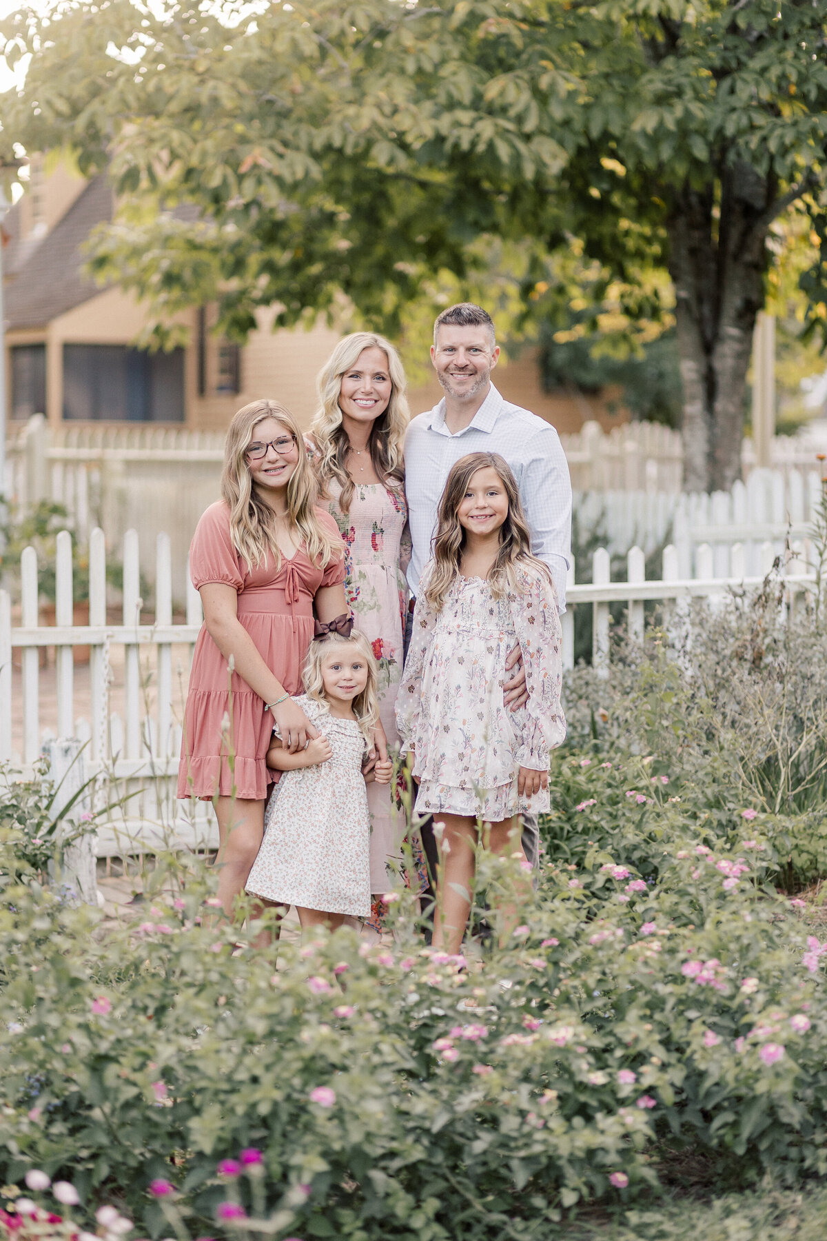 Colonial Williamsburg garden family portrait