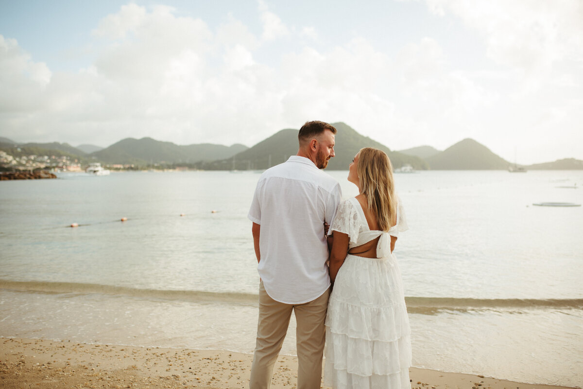 Rehearsal dinner couples photos during a St. Lucia destination wedding photographed by Emmie Verdell Photo.