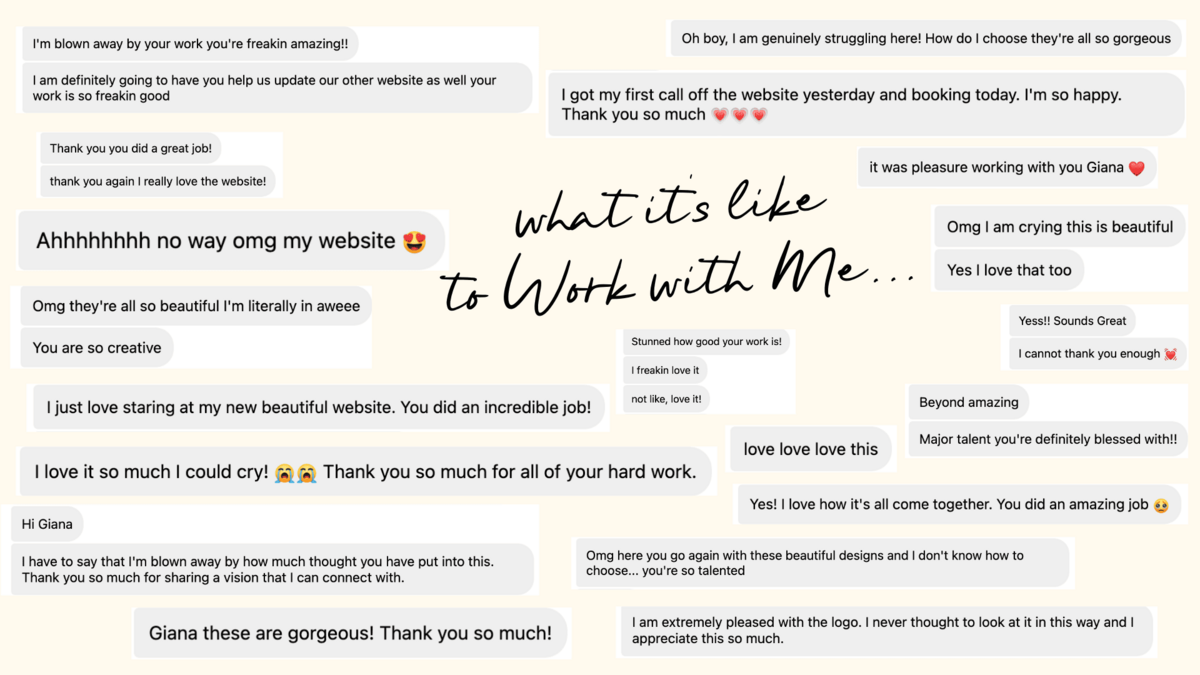 Screenshot of Past Client Reviews Giana Creative has got