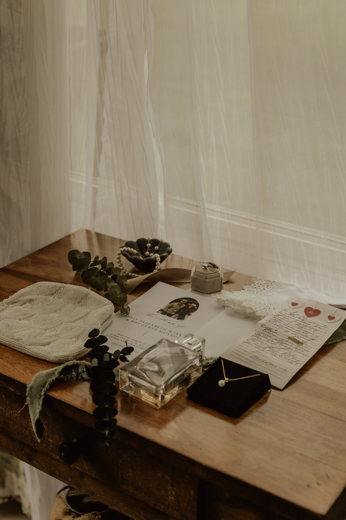 Wedding Detail Flat Lay in Alma, MN