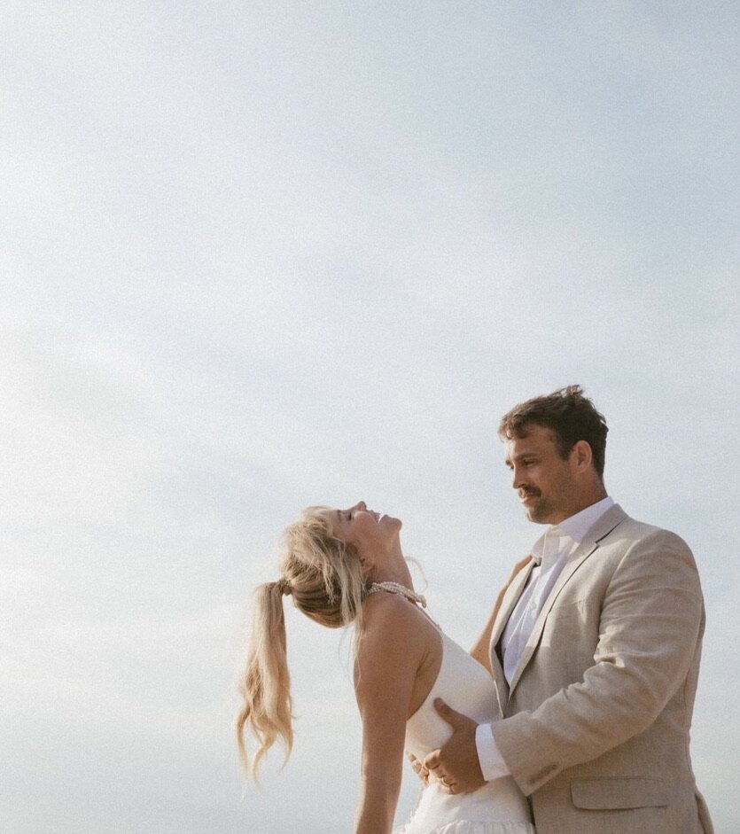 romantic bride and groom at portraits at La Jolla Wedding designed by Jasper and Lane Events