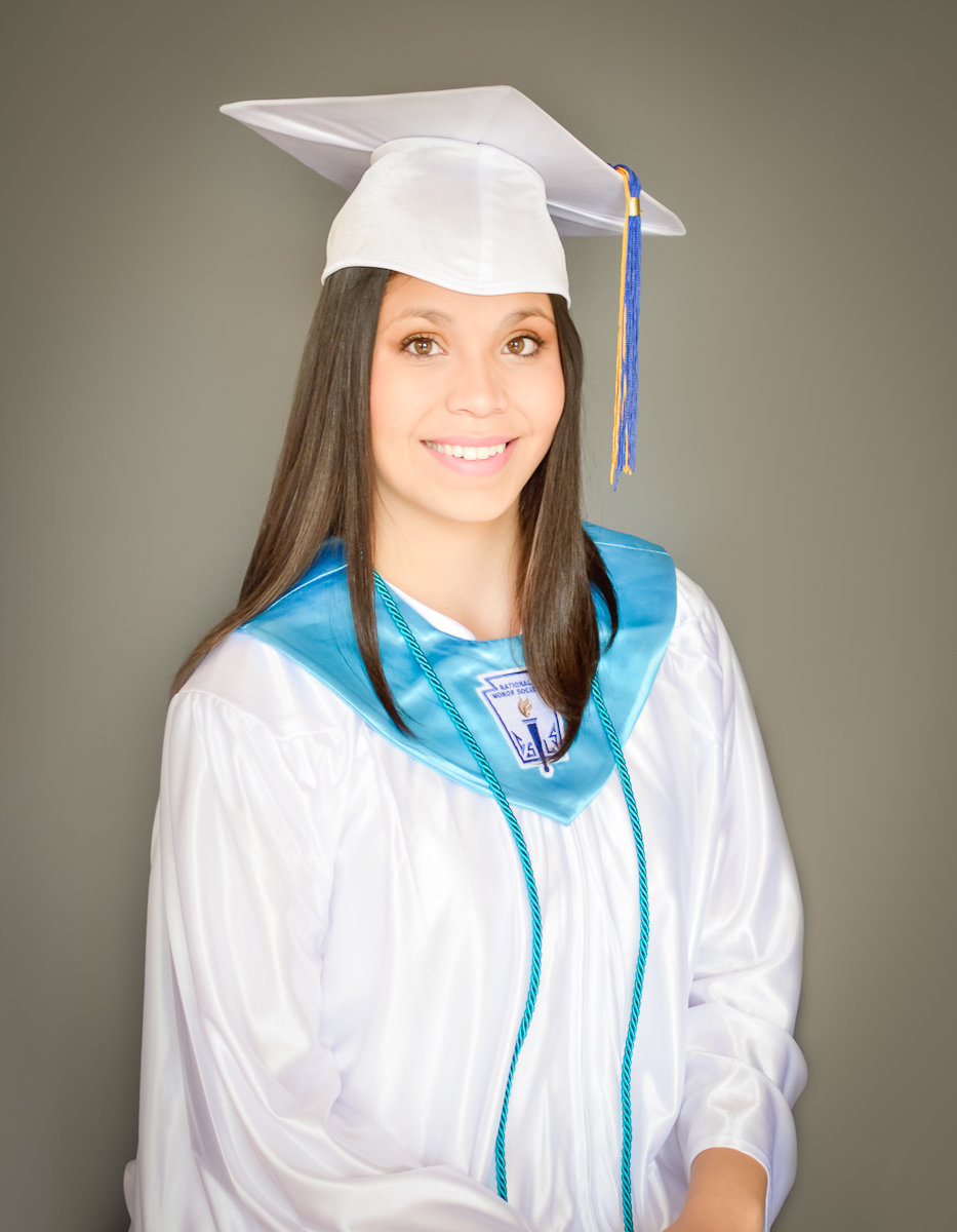 Girl with cap and gown