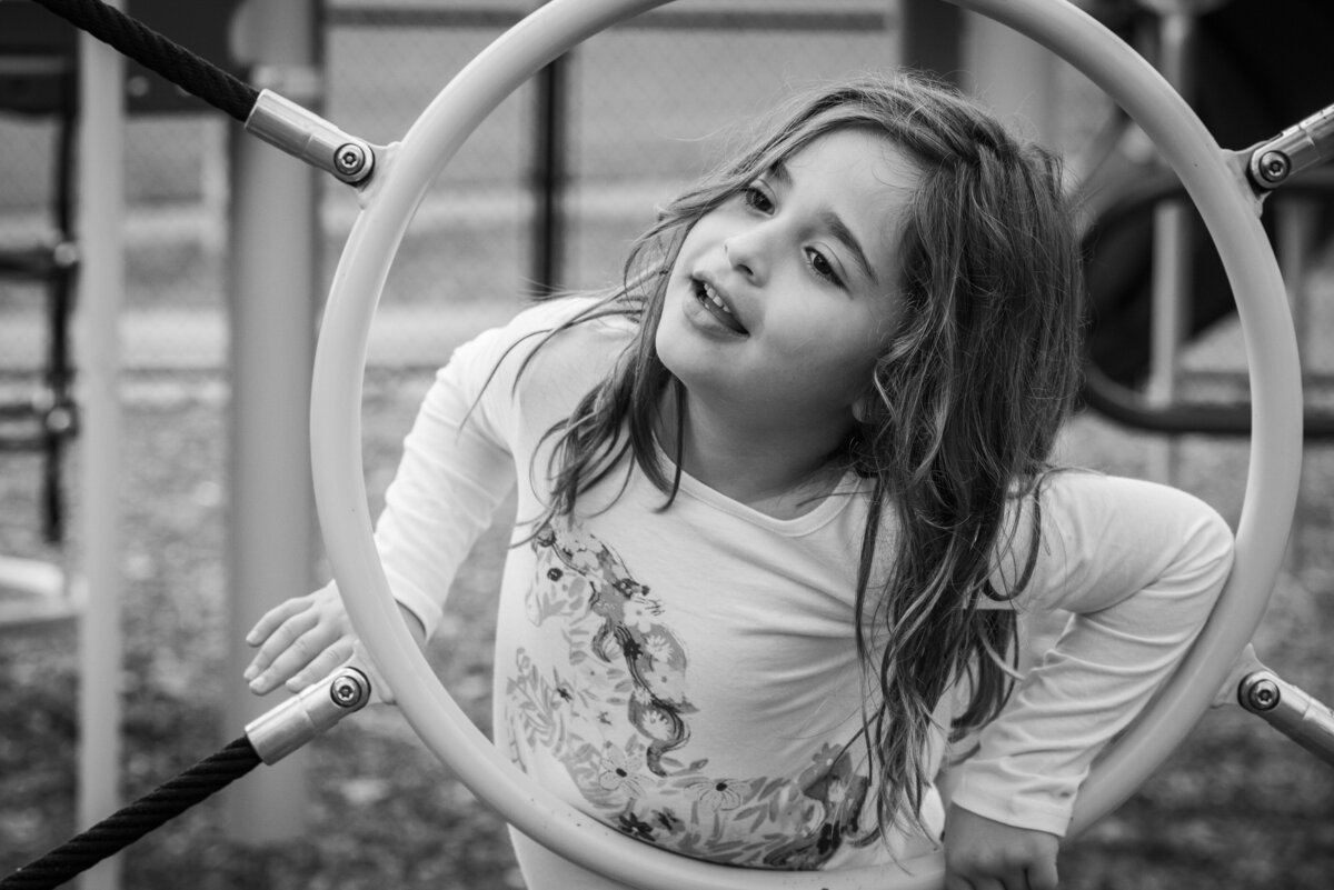 A child playing on a playground