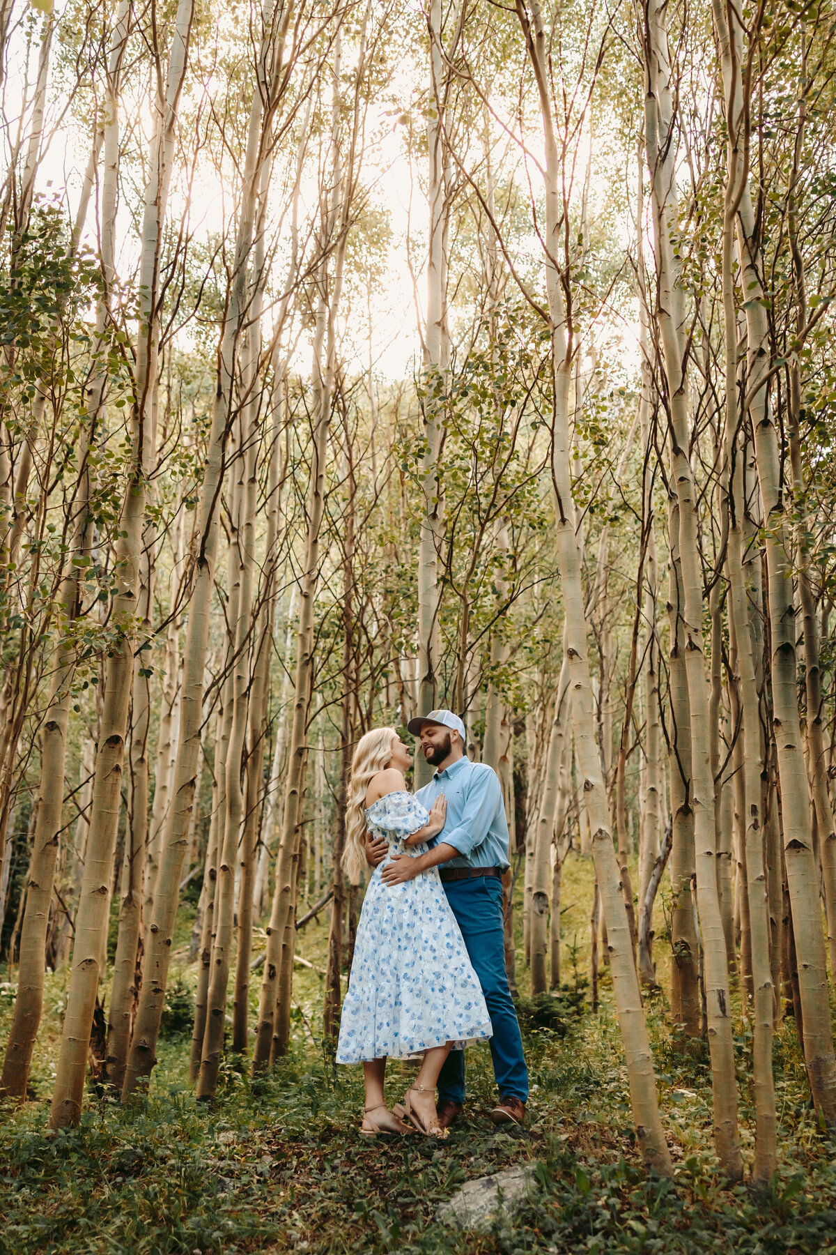 Ouray engagement session in an aspen grove.