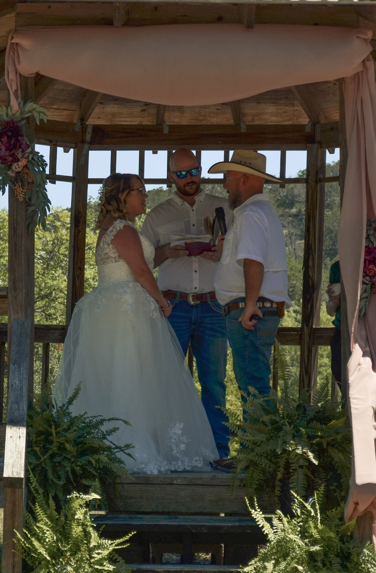bride and groom at the altar photo