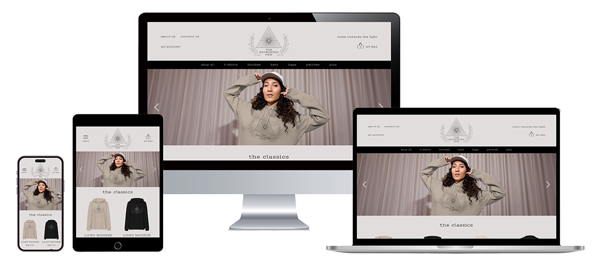 The Entrusted Few Responsive Website Design on Multiple Devices