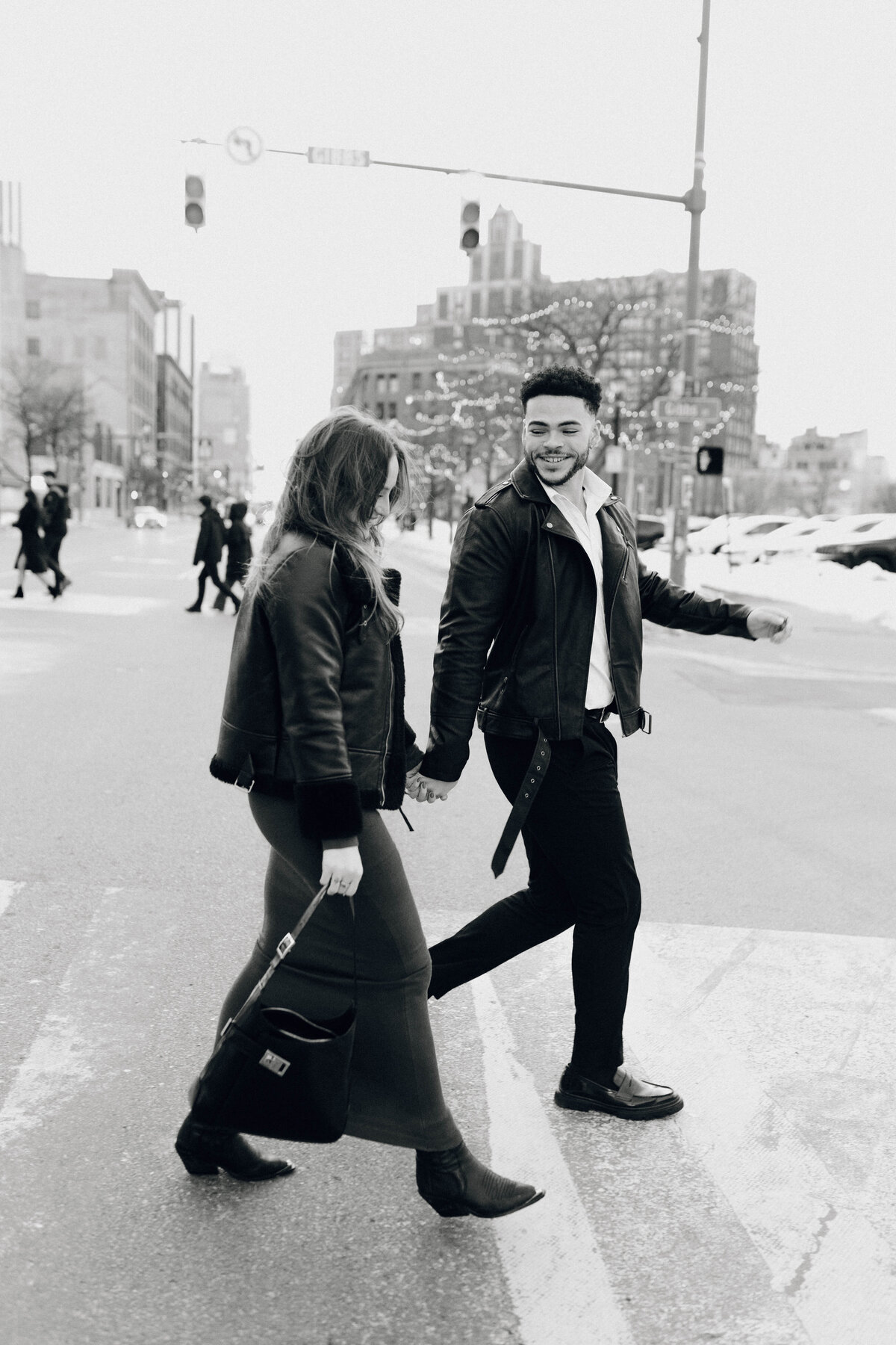 downtown engagement session rochester new york eastman school of music