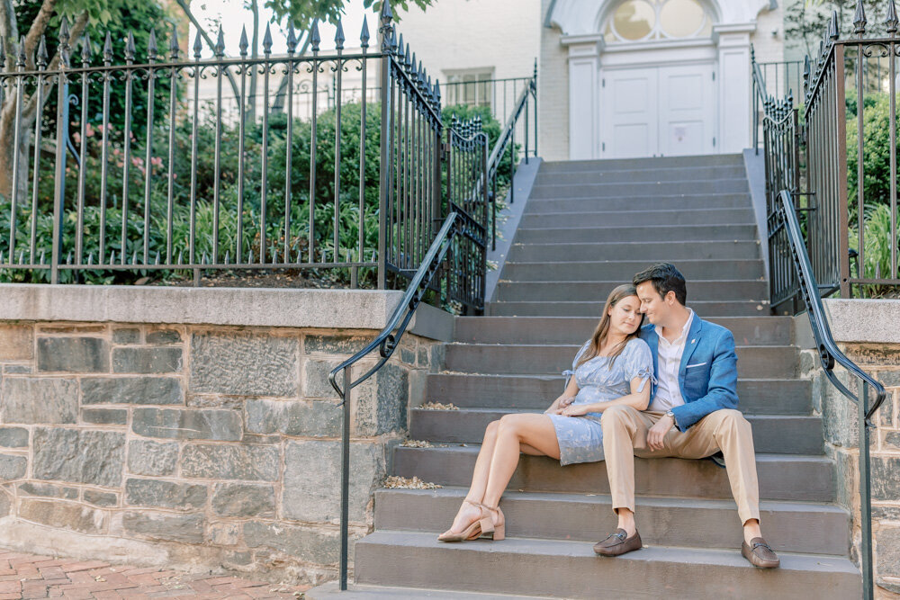 ENP - Historic Downtown Engagement Session and floral engagement outfit inspiration - Atlanta Wedding Photographer - Light and Airy Film Wedding Photographers in GA-14