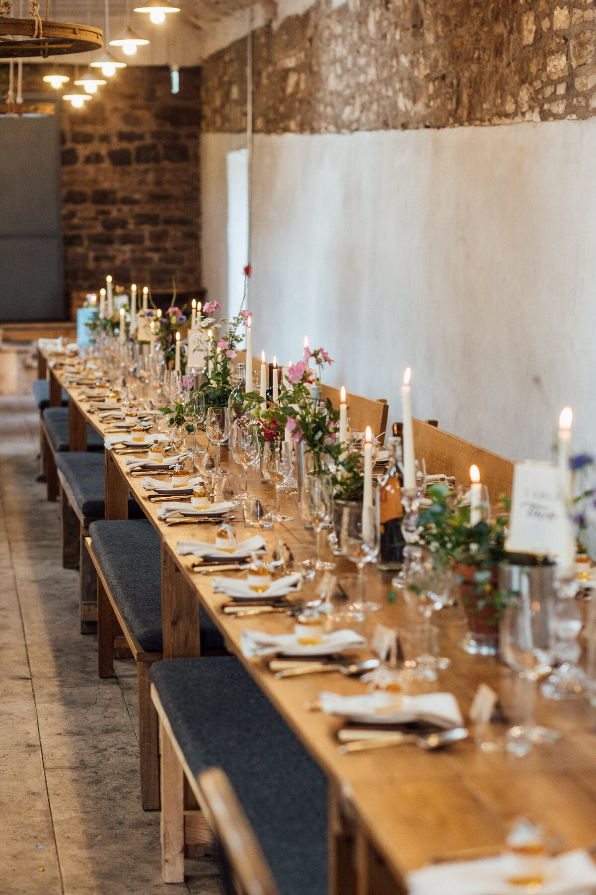 Table decor at The Free Company wedding