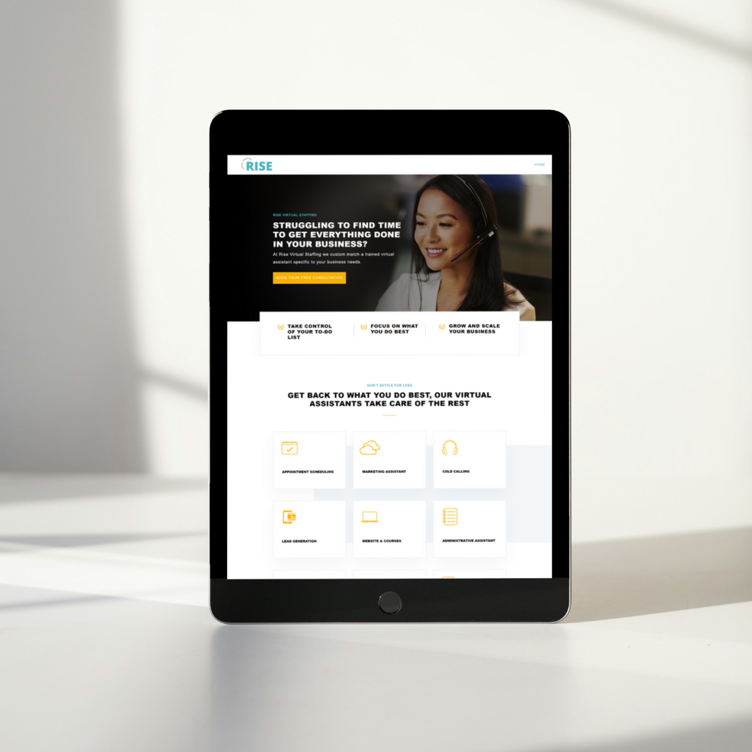 See how Rise Virtual Staffing's website and brand elevation by The Agency sets a new standard in staffing solutions, combining aesthetics with functionality.