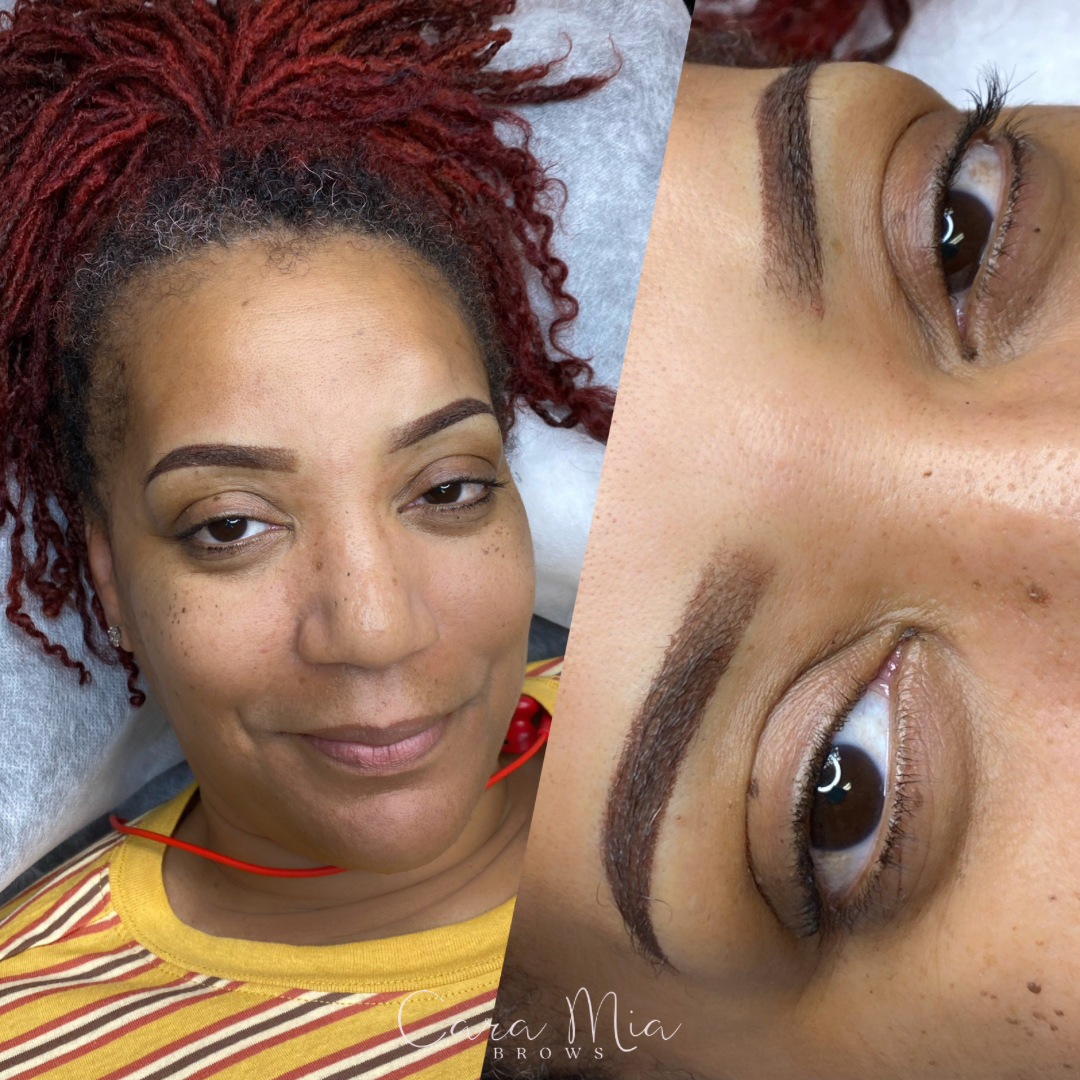 Ombre Powder Brows before and after