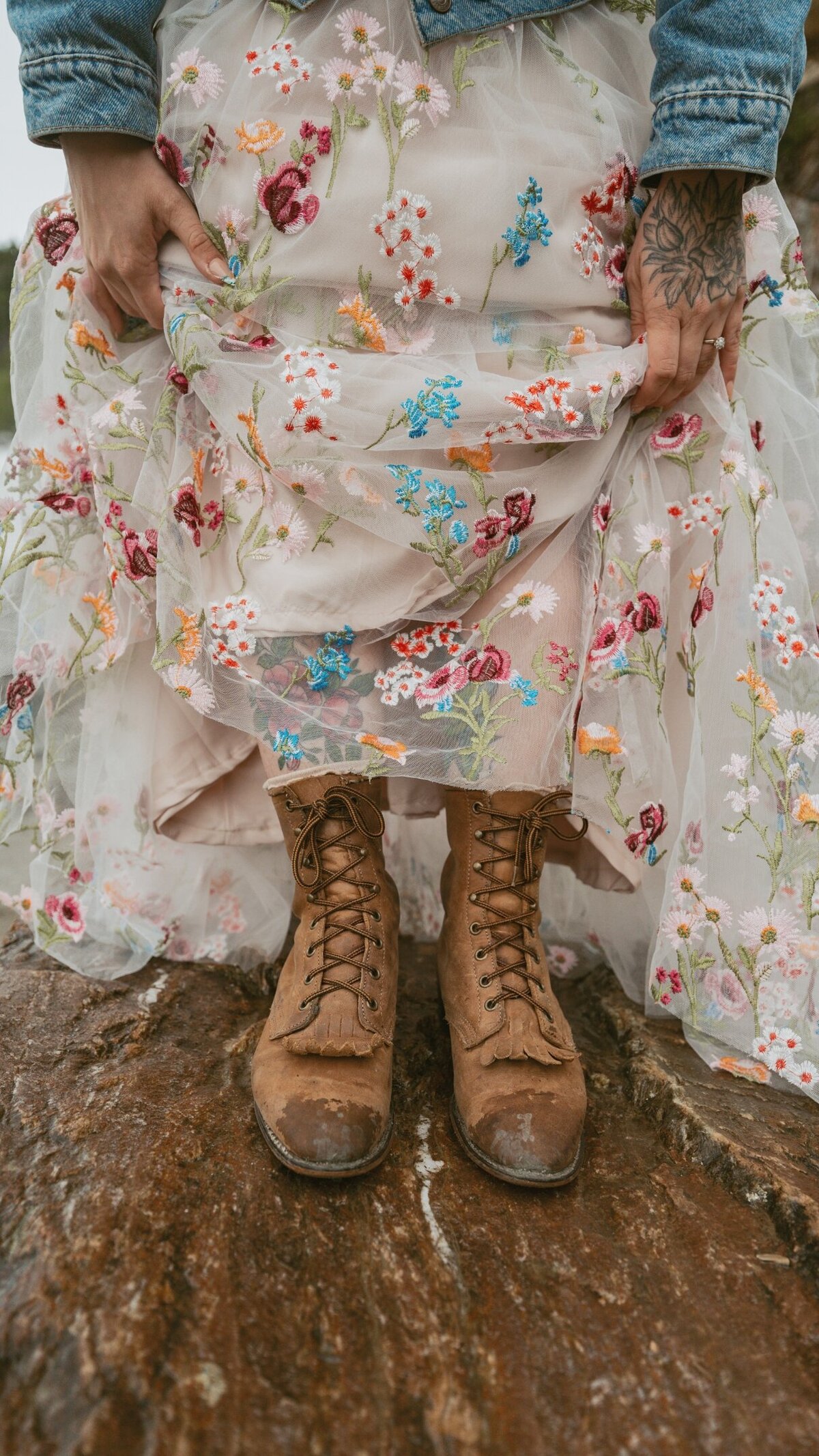 Bride show off her footwear