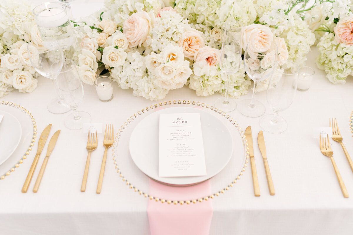 Classic Blush & Gold Goodstone Inn Wedding Reception Details Megan Kelsey Photography-1269