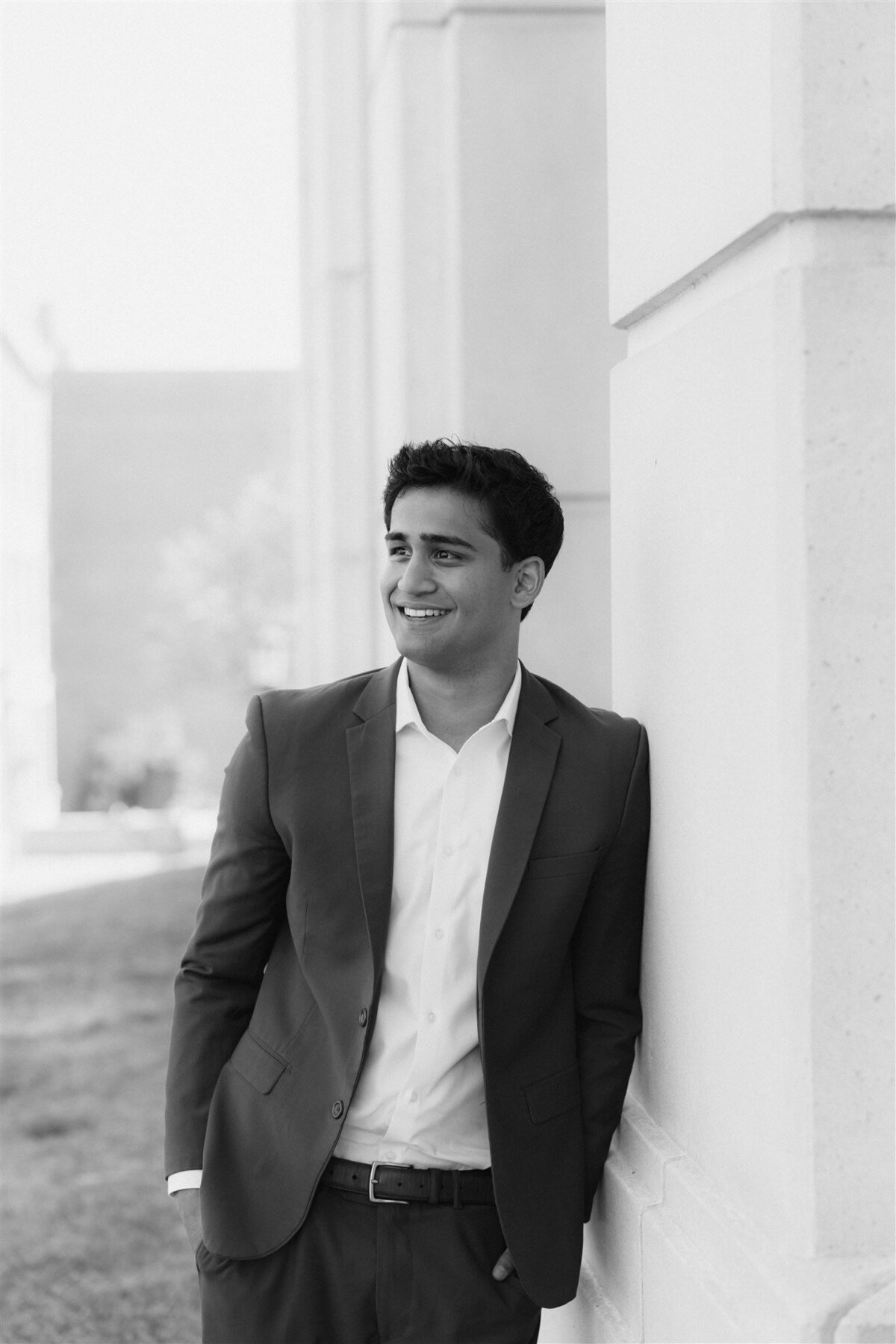 Genuine Smile Captured in BW Grad Portrait