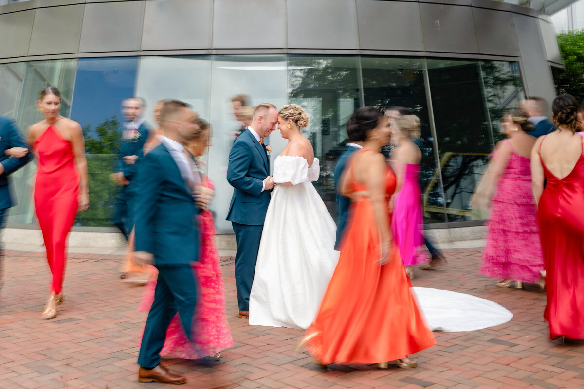 blurred-wedding-party-bride-groom-lisa-gilbert-photography
