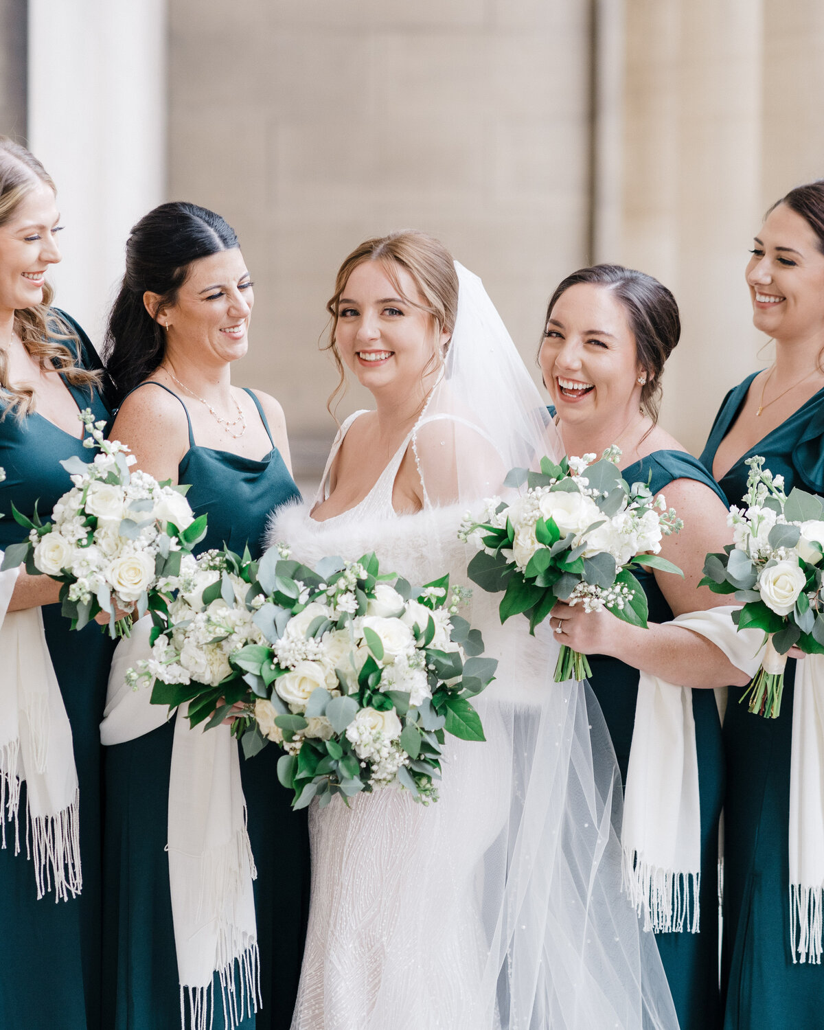 bridesmaids-having-fun-mellon-institute-columns"