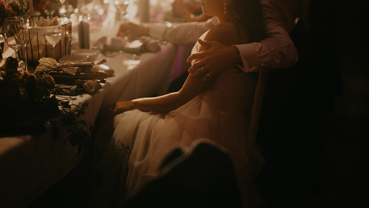 Hazy light during wedding speeches at The Brewery in London. 