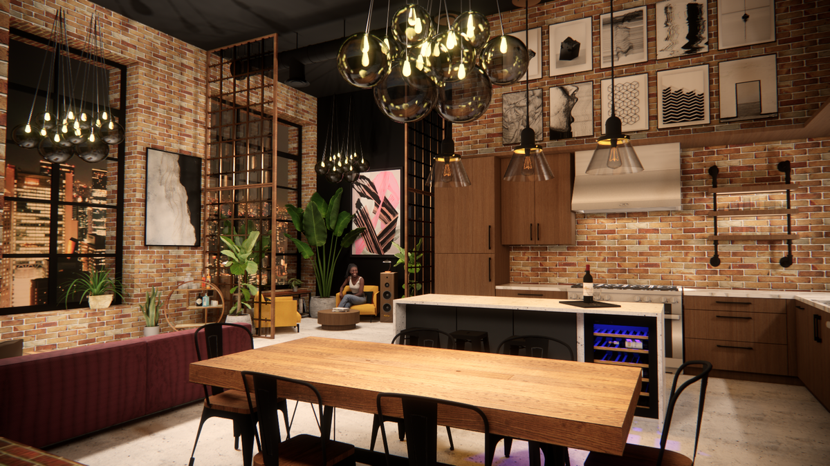 lighting industrial loft apartment art deco bricks design