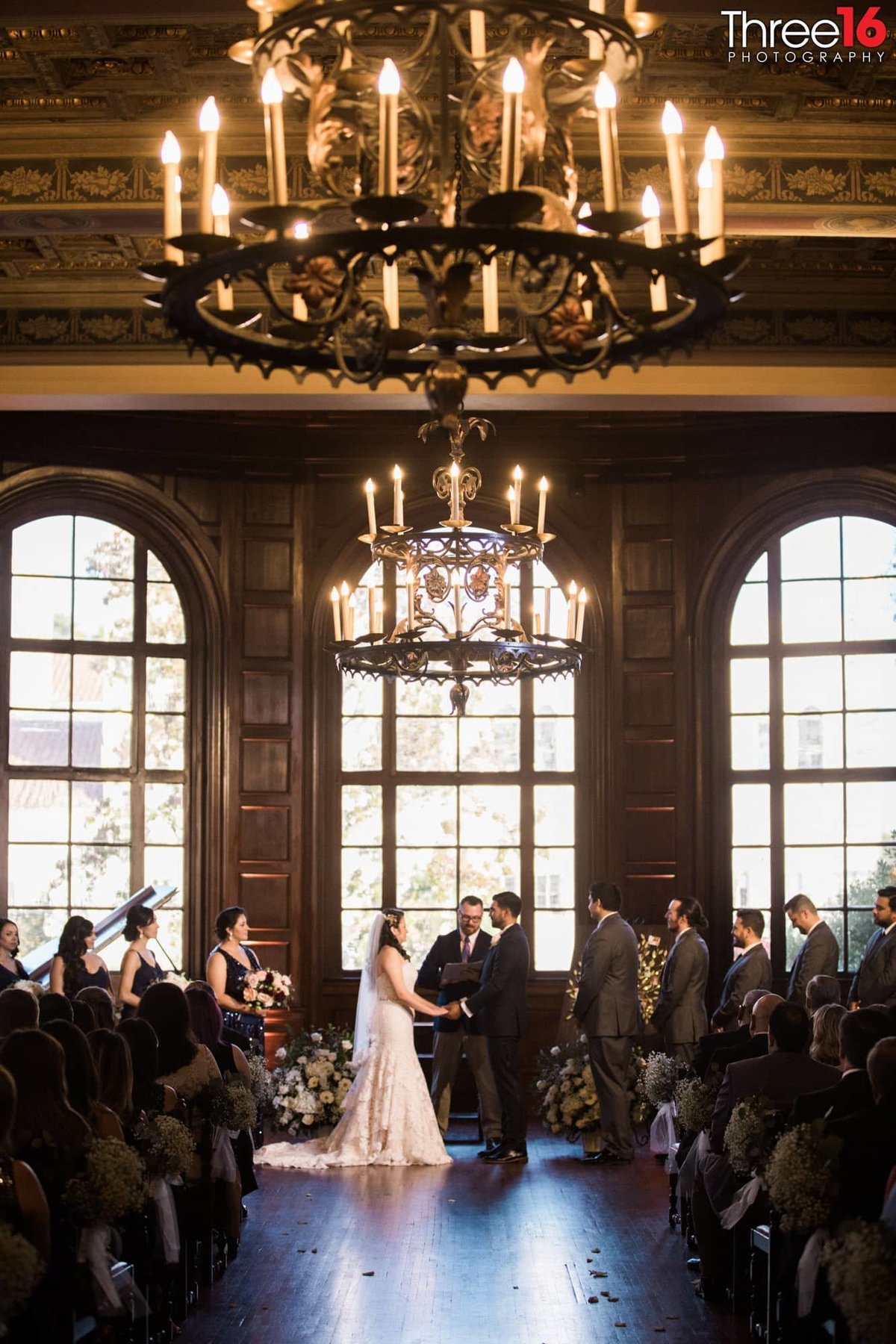 Elegant indoor wedding ceremony at the Ebell in LA