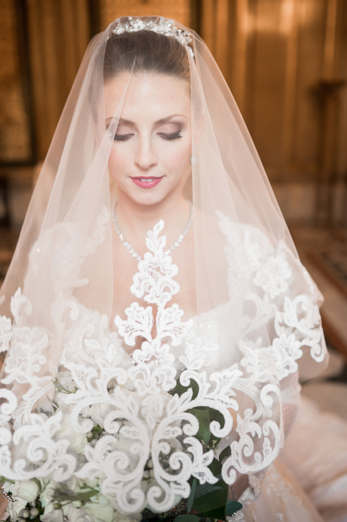 carnegie museum wedding bride under veil