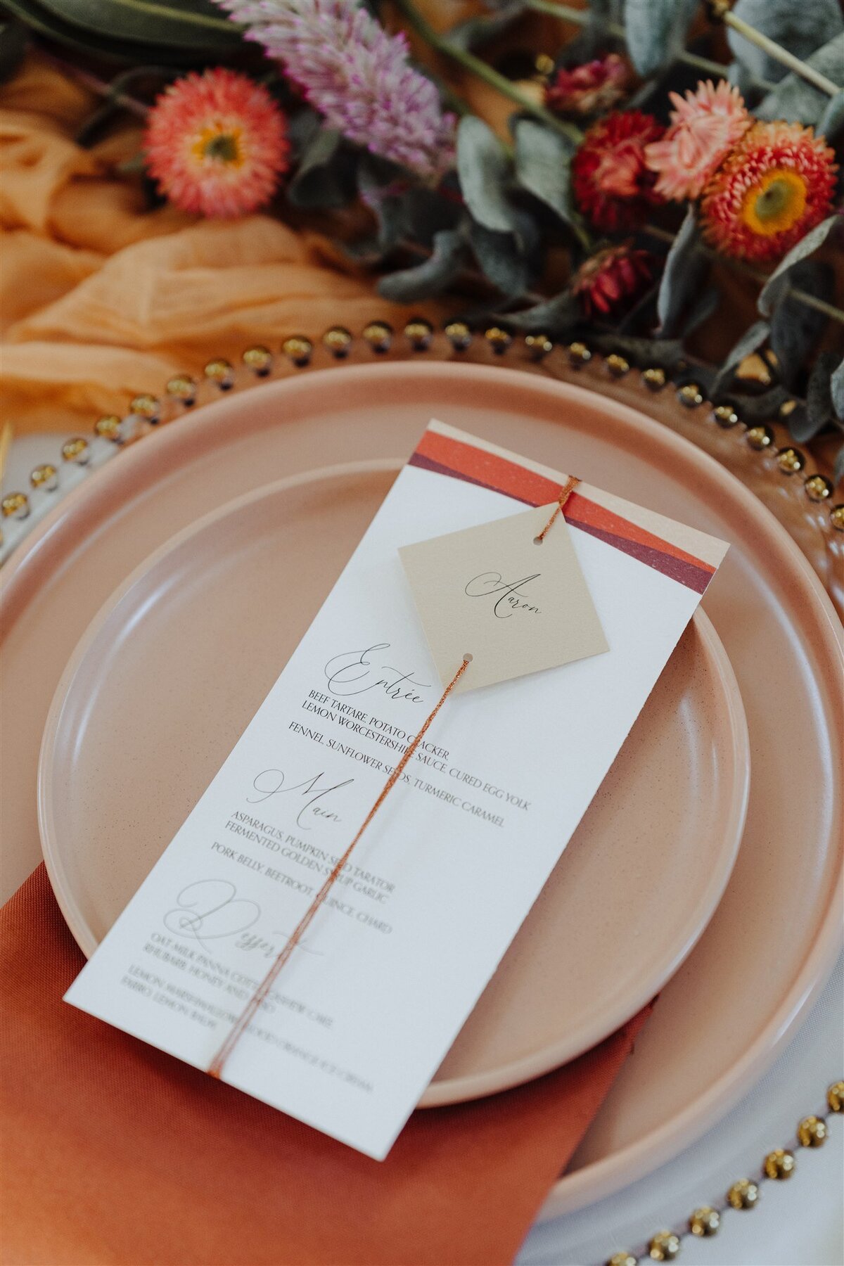 Unique custom wedding menus