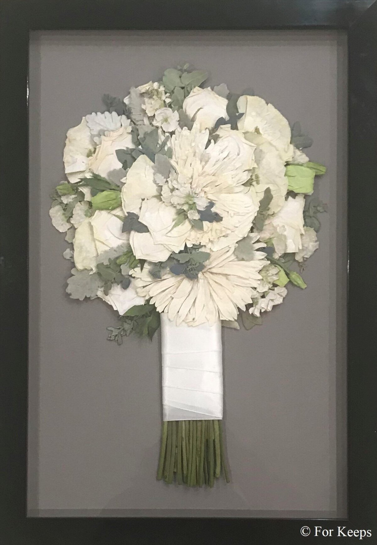 Custom pressed flower keepsake in wood frame