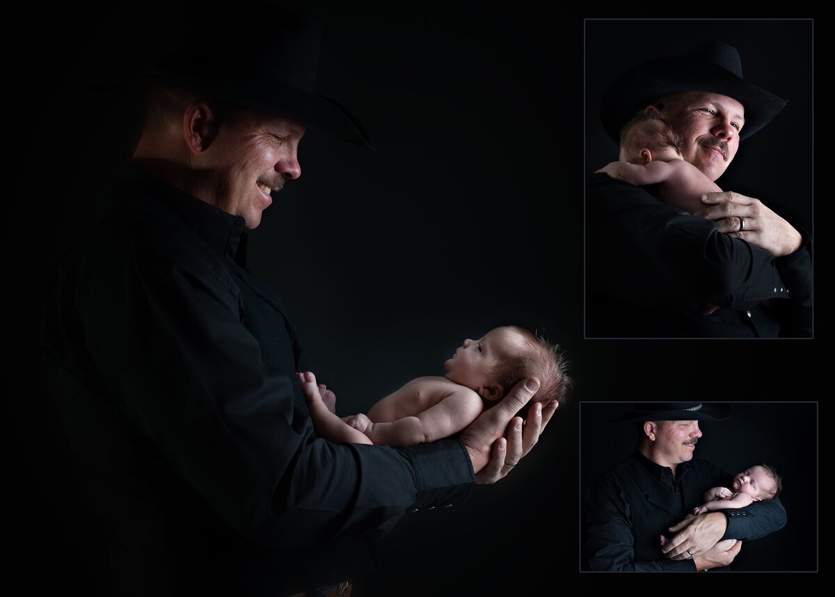 Newborn in Dad's arms. Photographer located in East Texas, Quitman, Winnsboro, Tyler, Sulpher Springs, Mineola