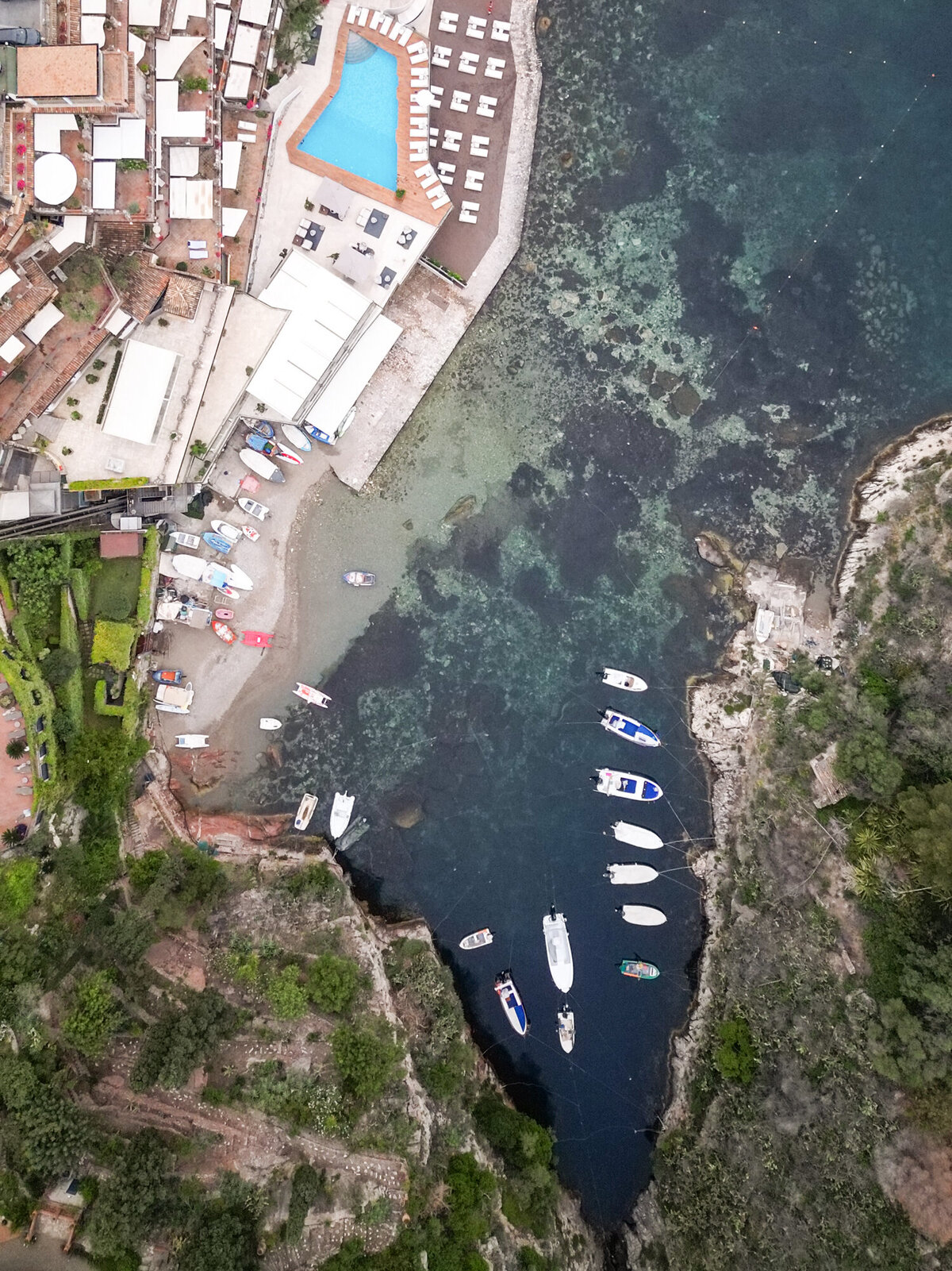 Aerial view of Sicily’s coastline and landscape