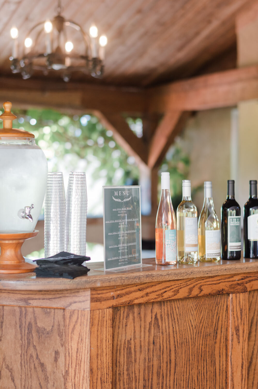 bar table with drinks
