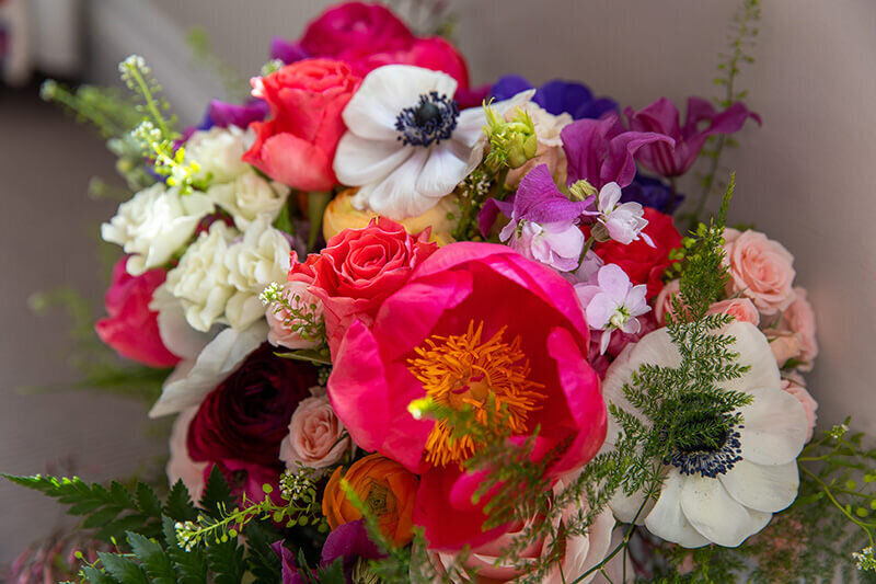 Pink wedding flowers