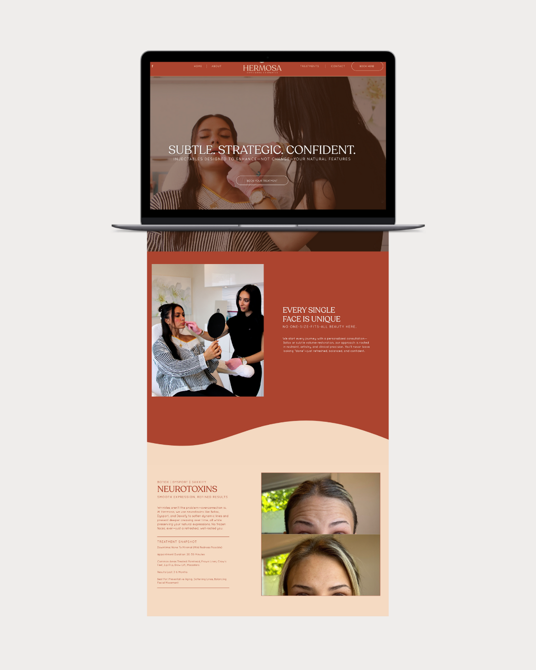 Website design for Hermosa Concierge Cosmedics, Willow Grove PA medical spa